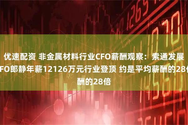 优速配资 非金属材料行业CFO薪酬观察：索通发展CFO郎静年薪12126万元行业登顶 约是平均薪酬的28倍